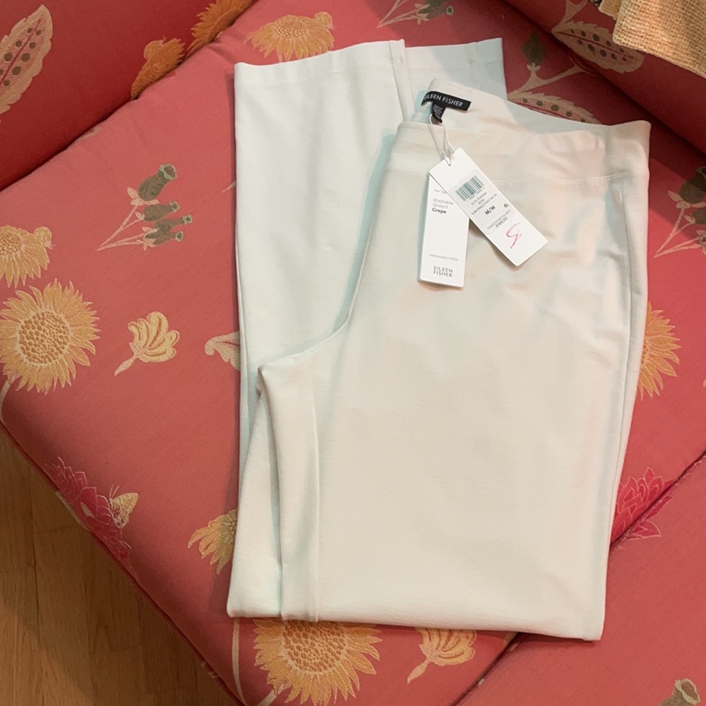 Eileen Fished stretch crepe straight ankle pant